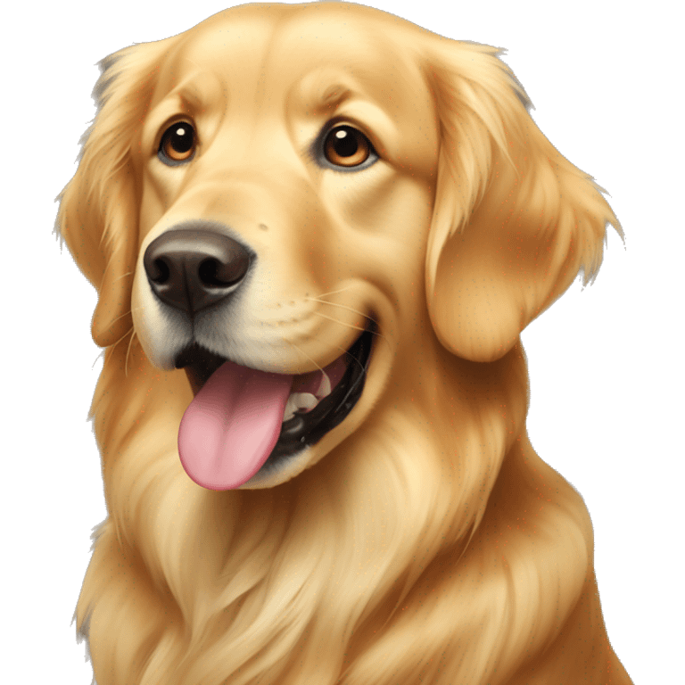 A golden retriever that loves food emoji