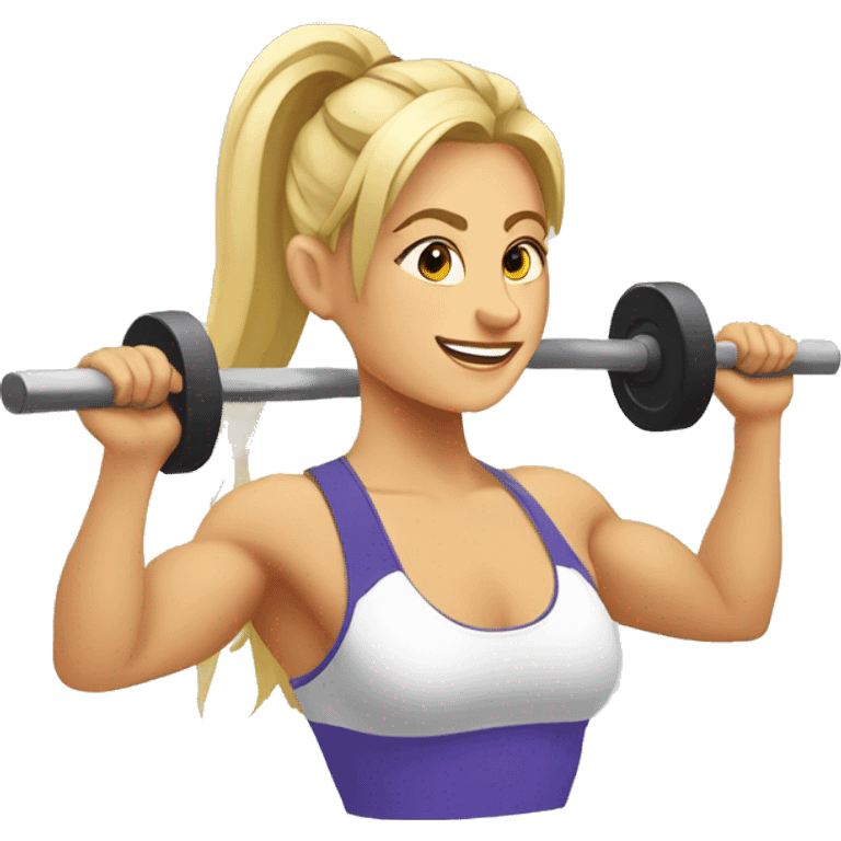 Rubia  haciendo CrossFit  emoji