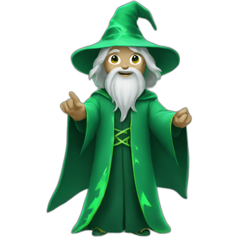 wizard with green lightning coming from hands emoji