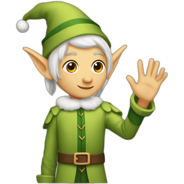 elf waving hand emoji