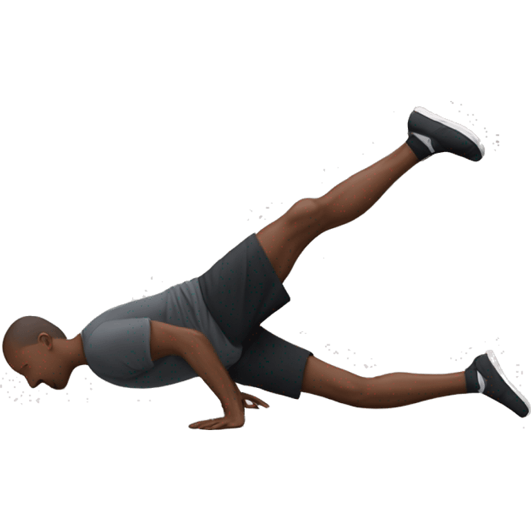 Full planche, man with elbows totally extended pushing the floor and with the legs up in the air,  forming a horizontal line in the air aligned between shoulder, hip and ankle emoji