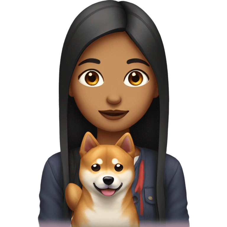 Girl with Shiba Inu  emoji