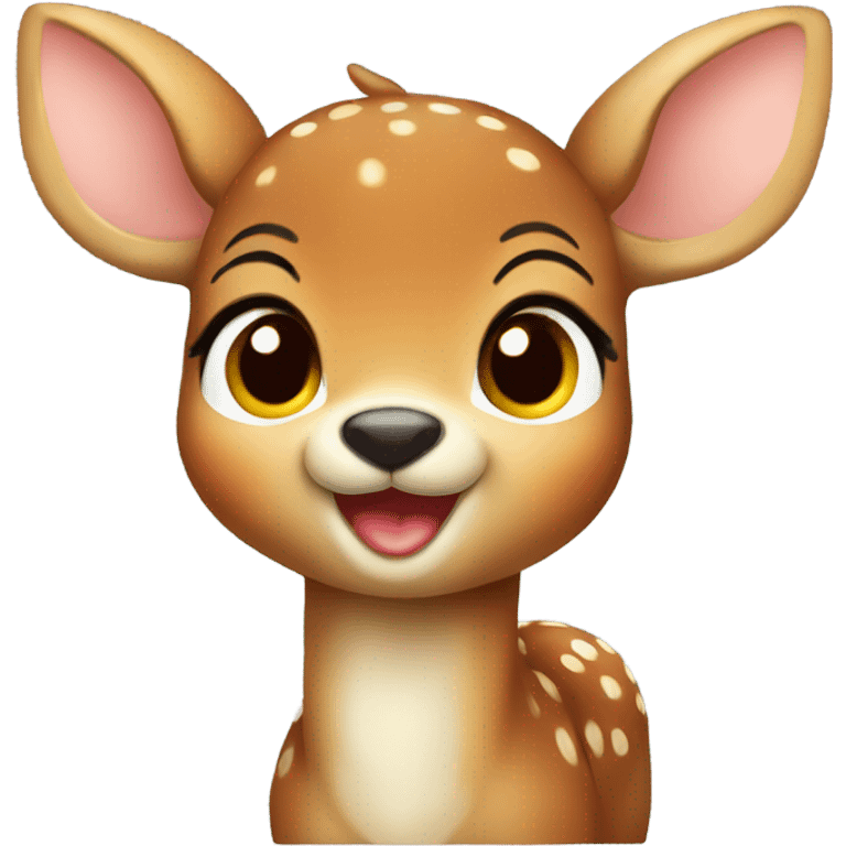 cute baby deer smiling emoji