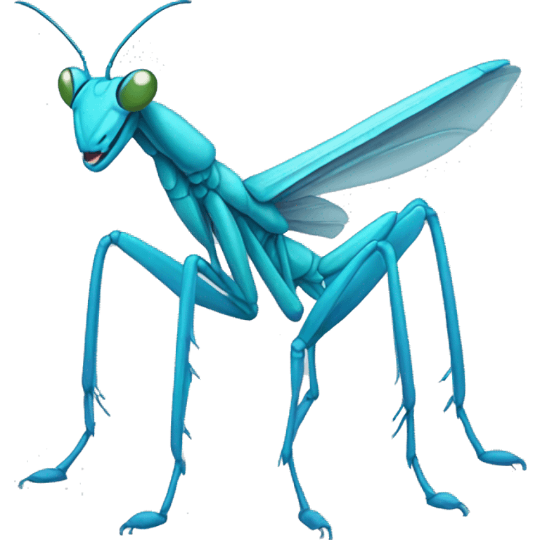 cute blue praying mantis emoji