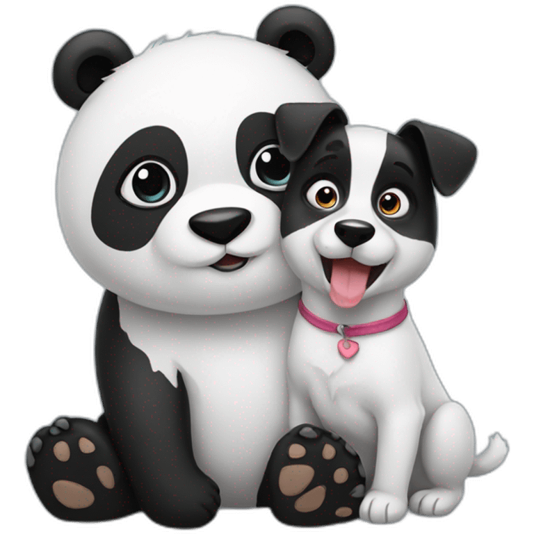 Panda with dog bavy emoji