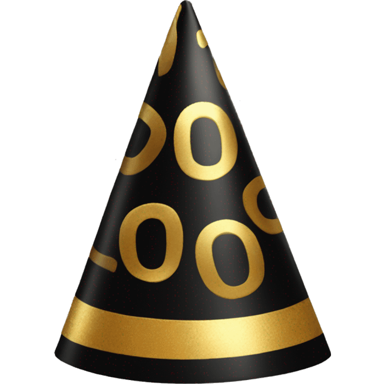 New Year's party hat black gold emoji