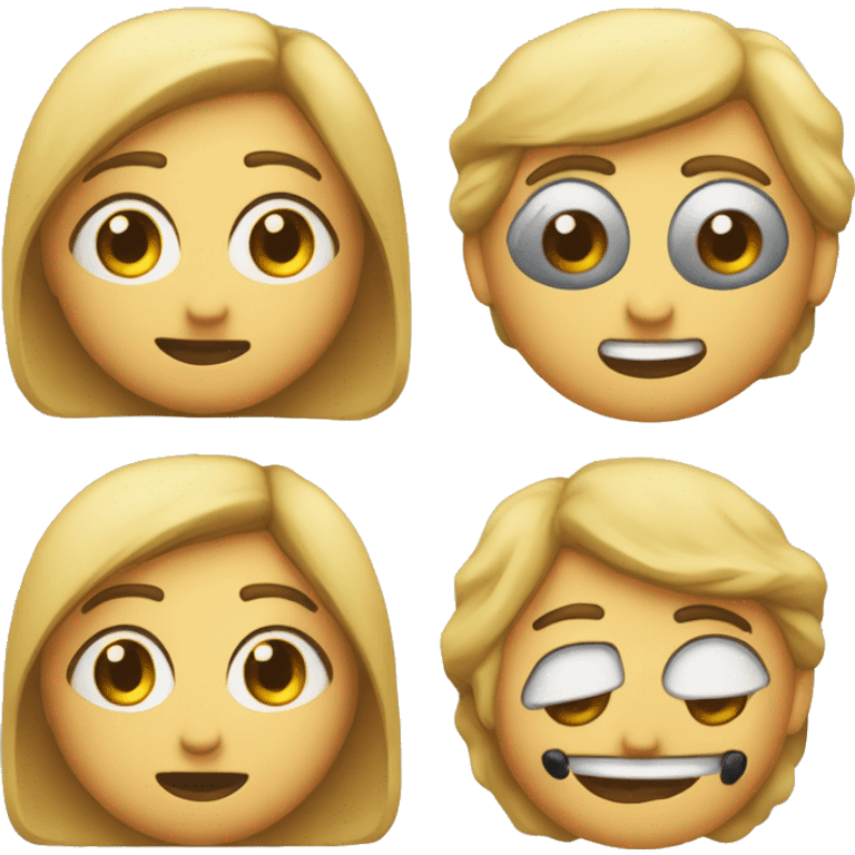 emoji com olhos virados para cima e uma mao do lado falando no ouvido emoji