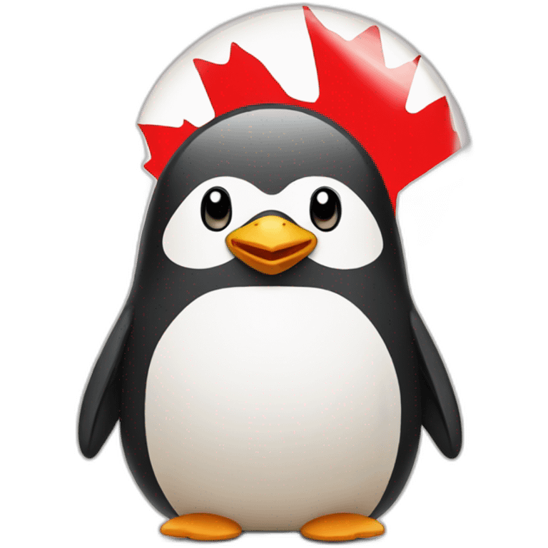 penguin wearing canada shirt emoji