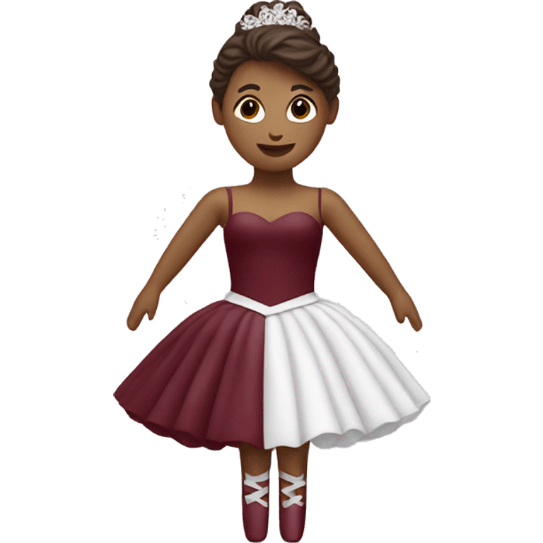 burgundy snowy music box with ballerina standing back emoji