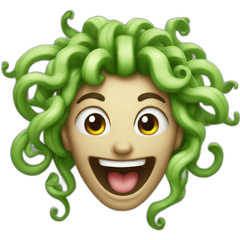 Laughing medusa emoji