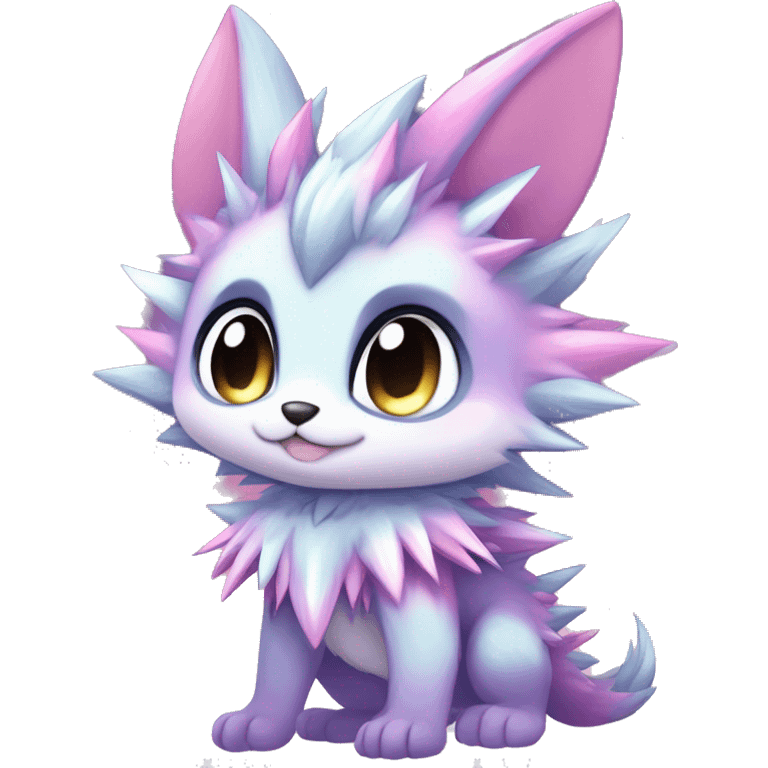 Anthro Scalie Spiky Cool Edgy Magical Shiny Colorful Pastel Sparkle Kemono-style Chibi Fantasy-Animal-Fakémon-Pokémon-Hybrid Fur Sona Aesthetic Full Body emoji