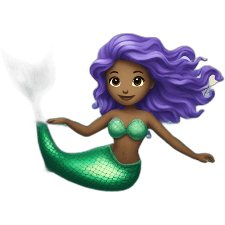 Beautiful Mermaid swimming in the sea emoji