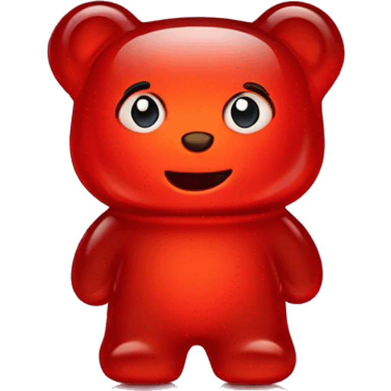 Single Red gummy bear facing forward emoji