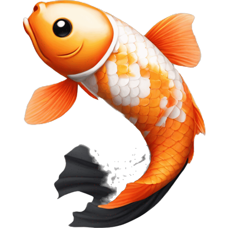 Koi fish wearing a black tutu  emoji