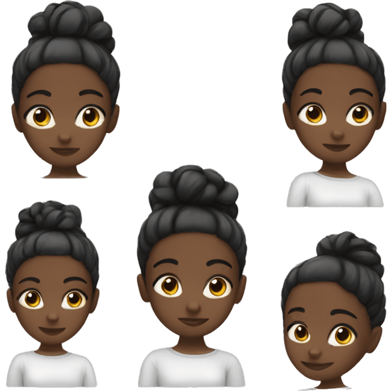 A black girl with a messy bun doing a face routine emoji