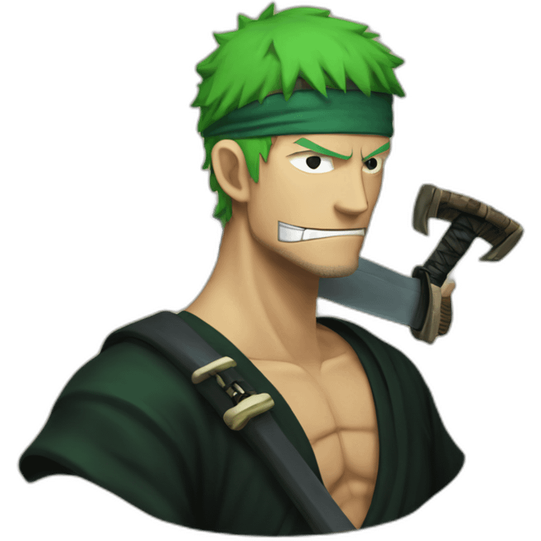 Zoro avec une tête de mort emoji