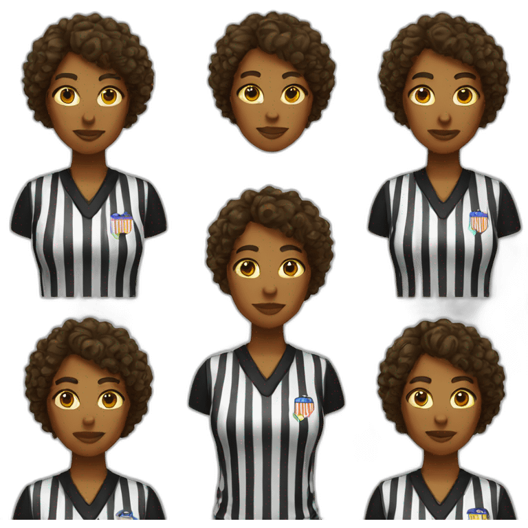 female basketball referee with curly hair emoji