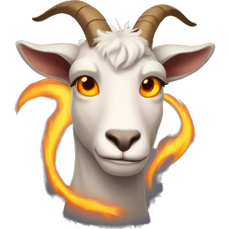 goat with fire eyes and lighting around his body getting angry emoji