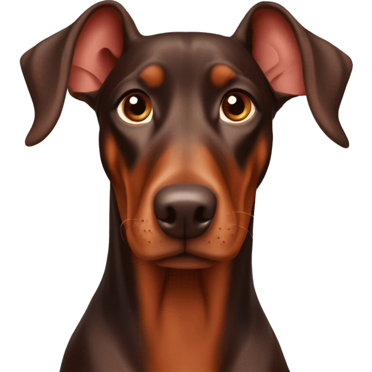 Red Doberman pinscher floppy ears emoji