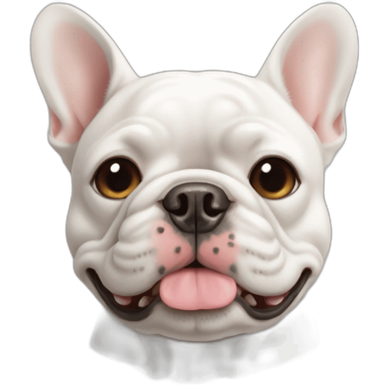 white-french-bulldog-face-winking emoji