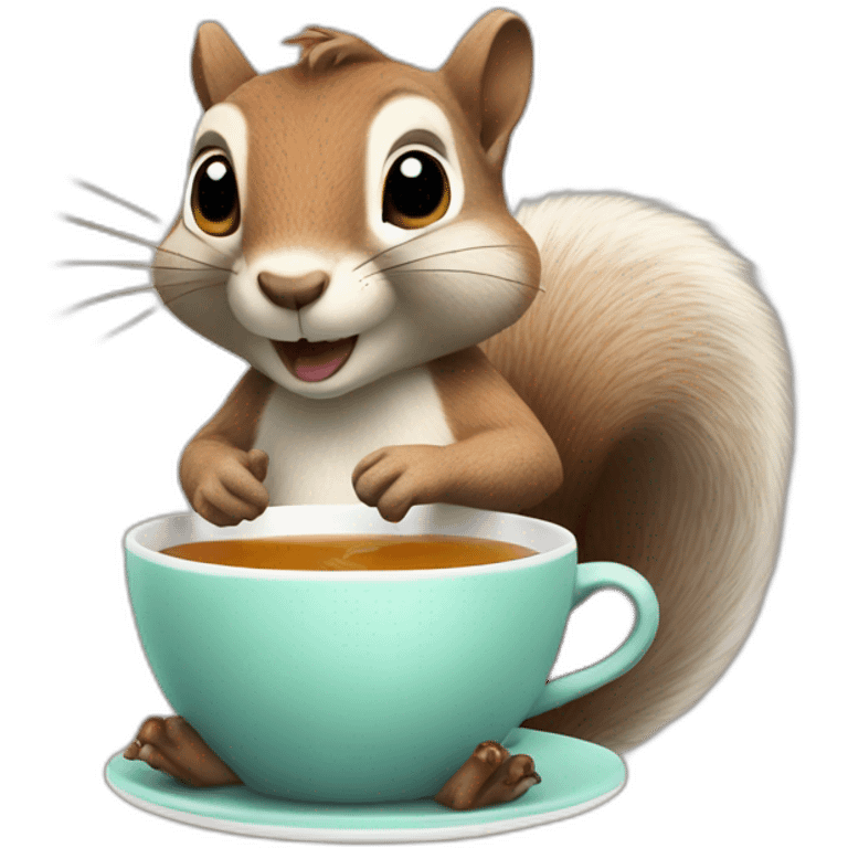 Squirrel drinking tea emoji