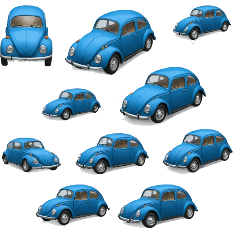 Fusca azul oval emoji