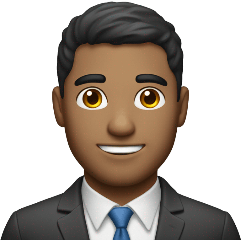 a hispanic man with freckles and dimple at work emoji