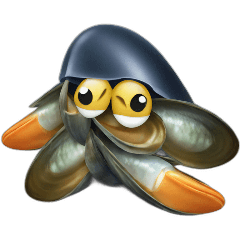 Mussel partying emoji