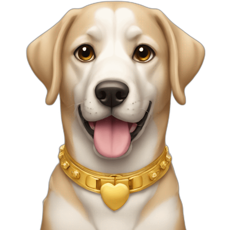 perro con collar dorado emoji