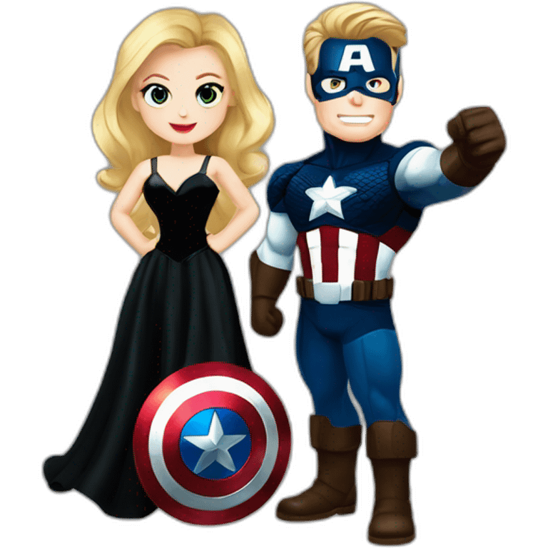 Captain america and wanda cuple pic avengers with black dress emoji