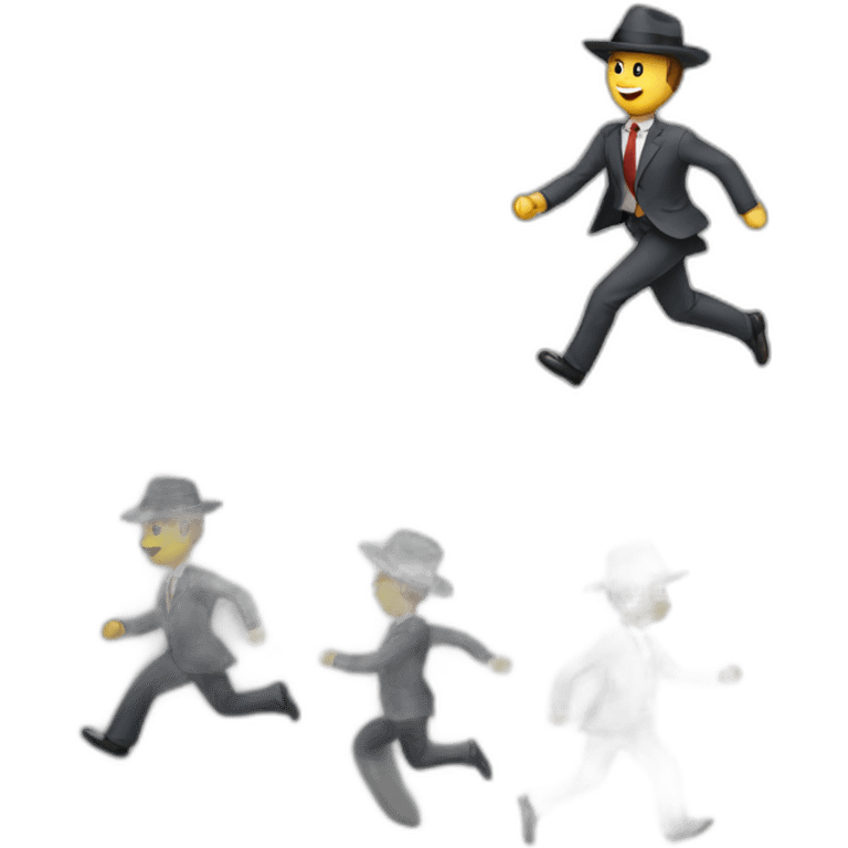 man in business suit and hat running to the left emoji