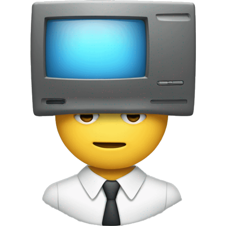 Businessman with computer monitor head emoji