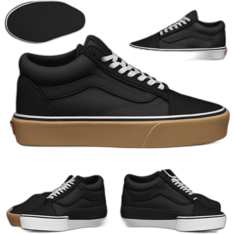 vans black old skool high platform emoji