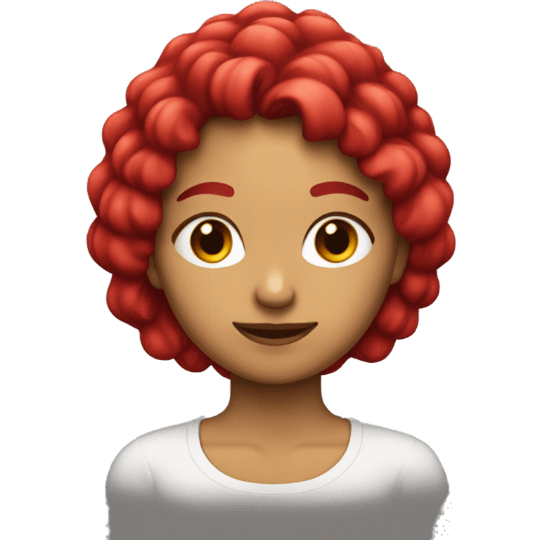 Chica con pelo rojo más o menos largo y ondulado  emoji