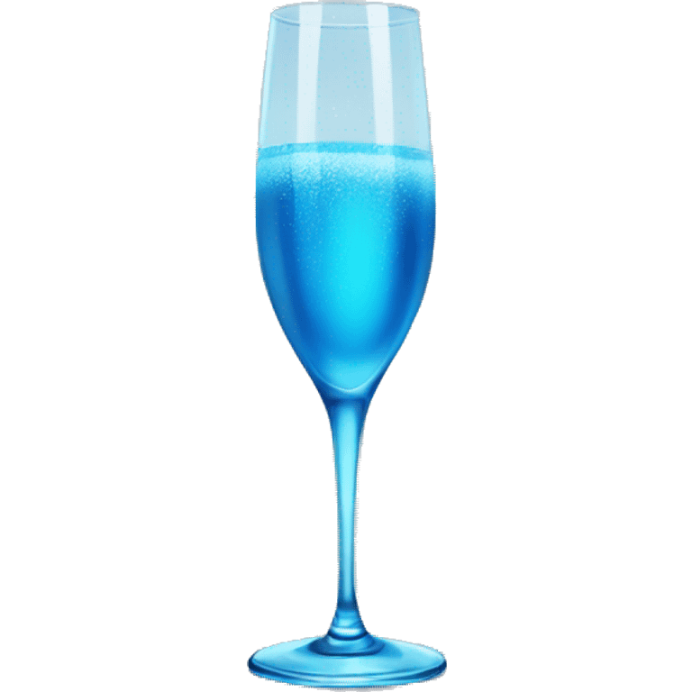 Realistic glass of blue champagne.  emoji