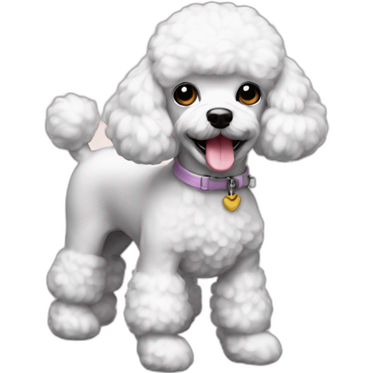 Mini toys poodle blanca emoji