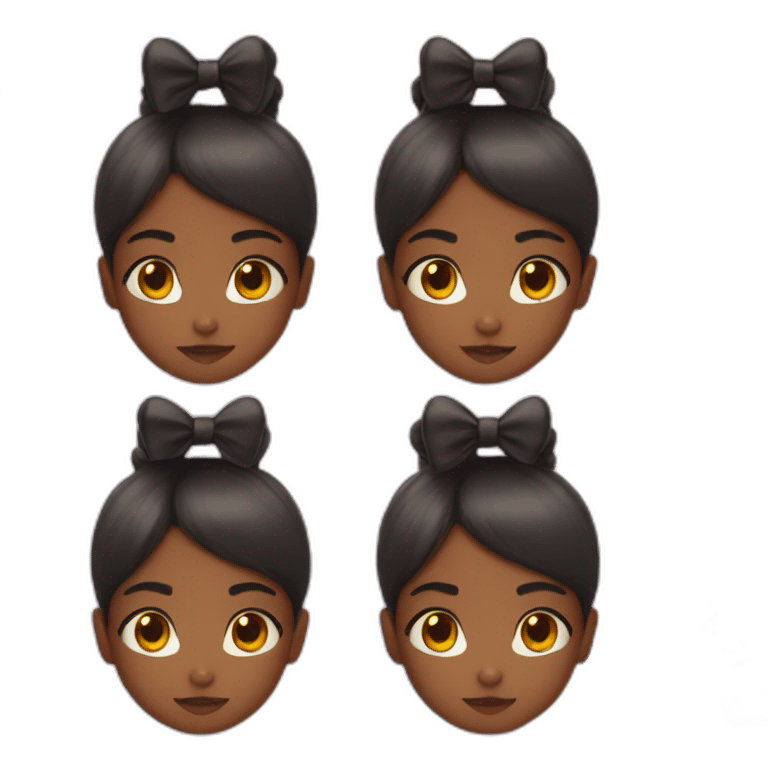 black girl with bows in her hair emoji