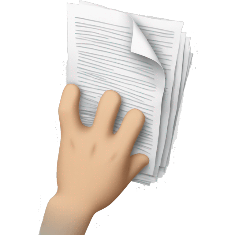 hand with documents emoji