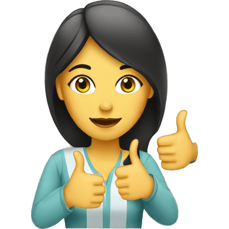 A PAKISTANI WOMAN WITH THUMBS UP AND STARS IN HER EYES emoji