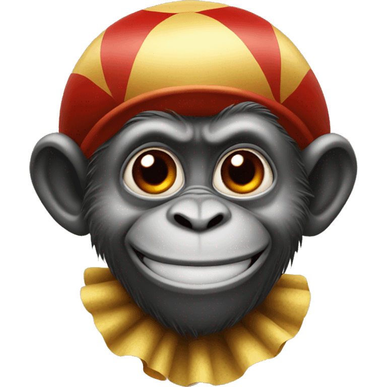 Monkey with a clown nose show red nose emoji