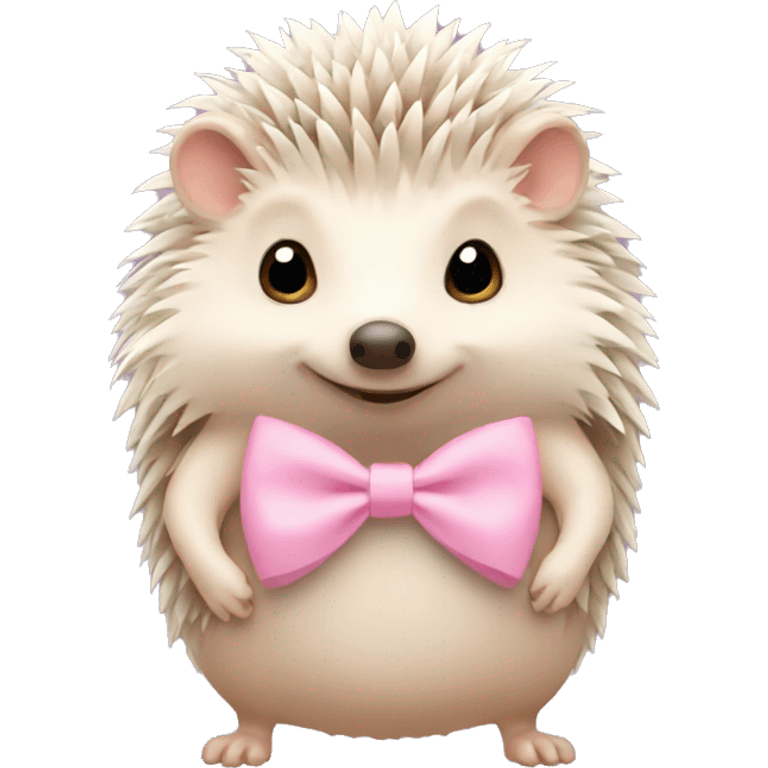 hedgehog wearing a light pink bow  emoji