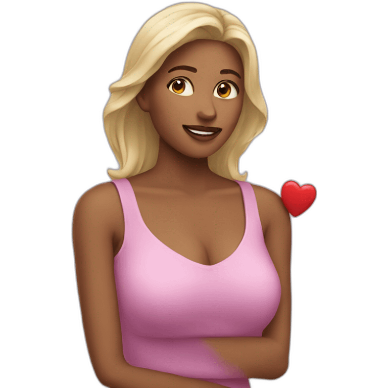 Woman doing heart emoji emoji