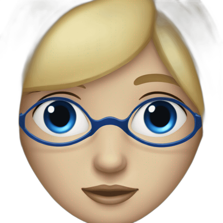 Fille blonde yeux bleu lunette emoji