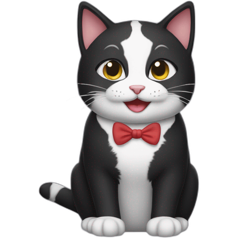 happy tuxedo cat emoji