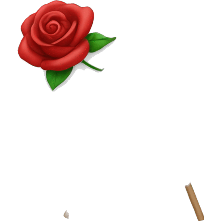 emoji white flag with red rose on the center emoji