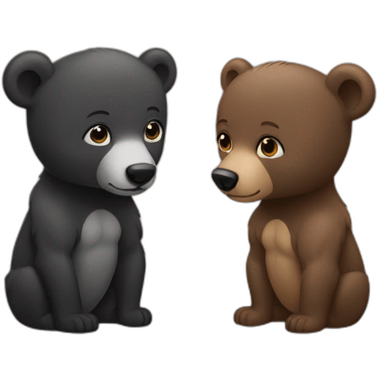 bald and black bears emoji