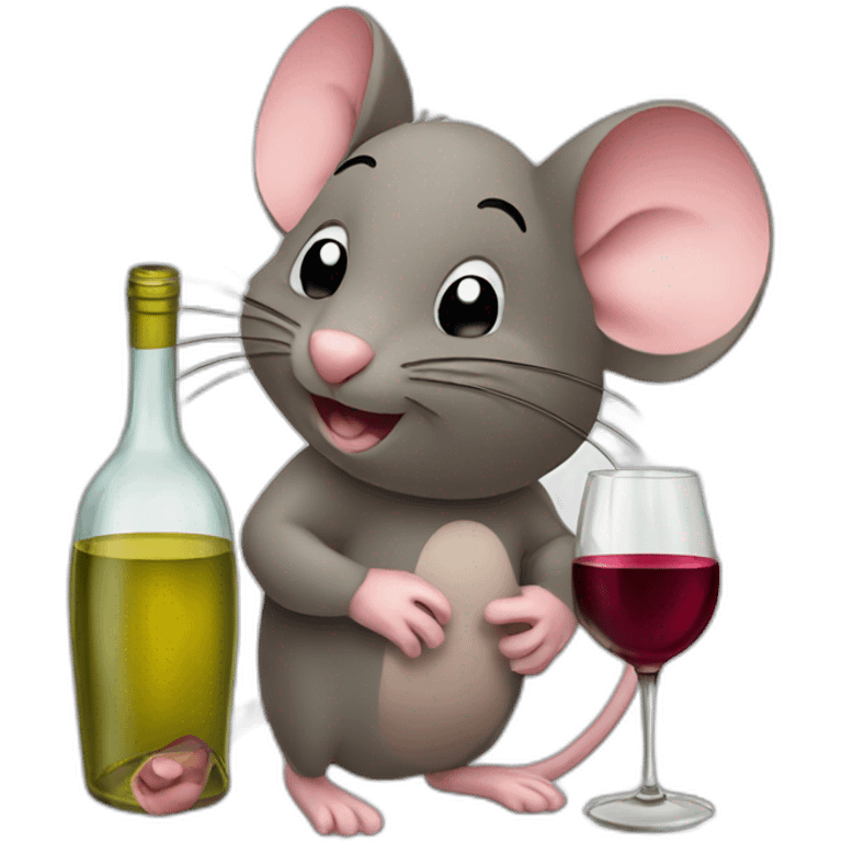 the mouse got drunk on wine emoji