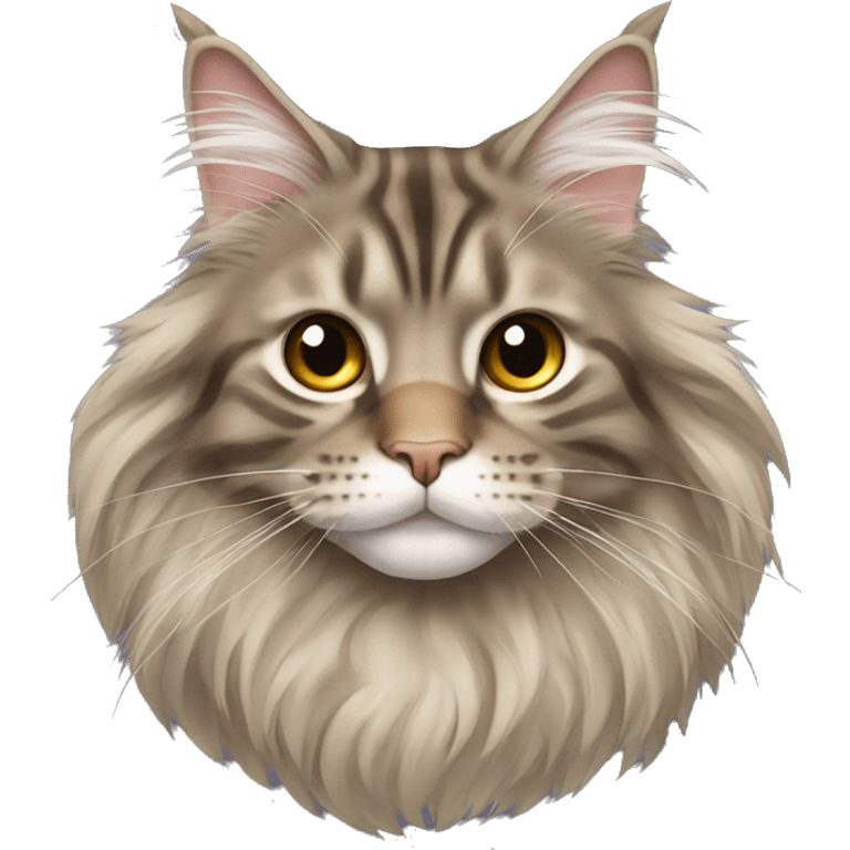 maine coon cat with hair in a circle emoji