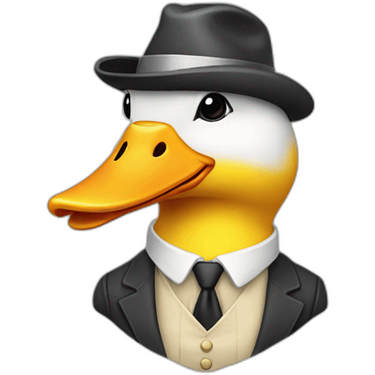 Canard en costard cravate emoji