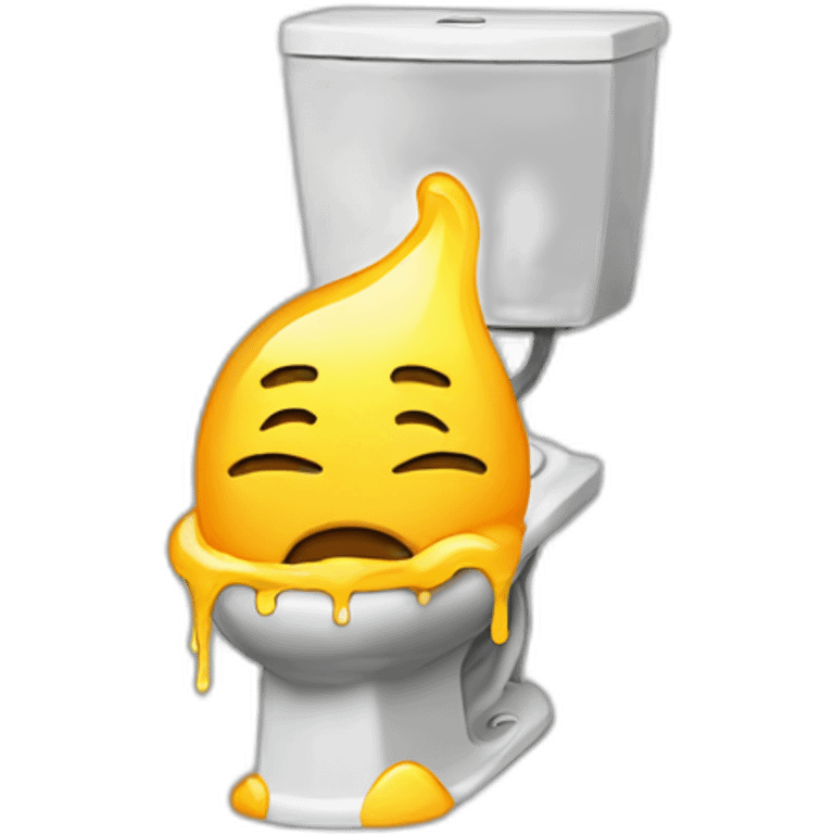 A shit taking a pee emoji